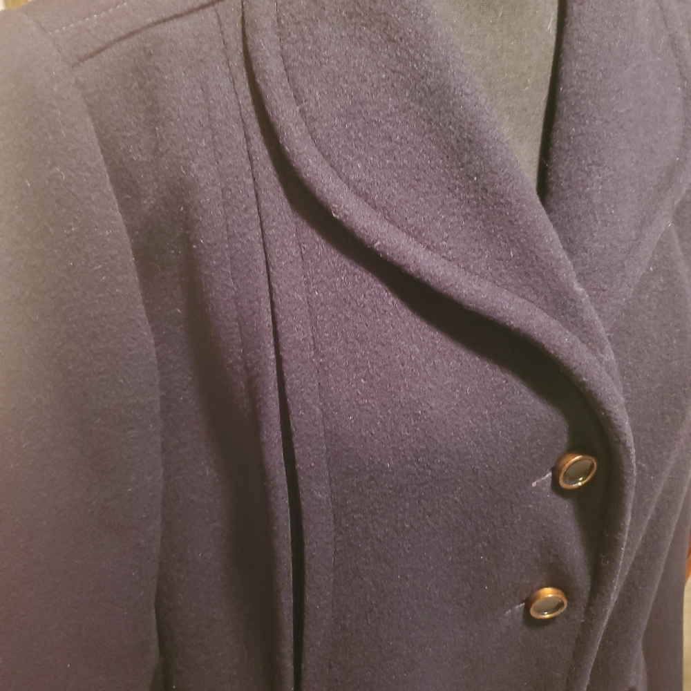 VINTAGE LONG COAT IN NAVY WITH GOLD&NAVY BUTTONS - Picture 3 of 6